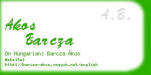 akos barcza business card